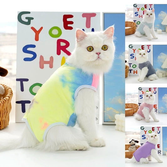 Cat Recovery Suit Puppy Dog Kitten Surgery Recovery Bodysuit for Abdominal Wound Protector Anti Licking Vest Pets Clothing