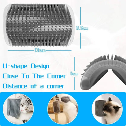 Cat Corner Scratcher Self Groomer with Catnip,1/ 2 Pack Softer Cat Face Scratchers Wall Corner Grooming Massage Combs