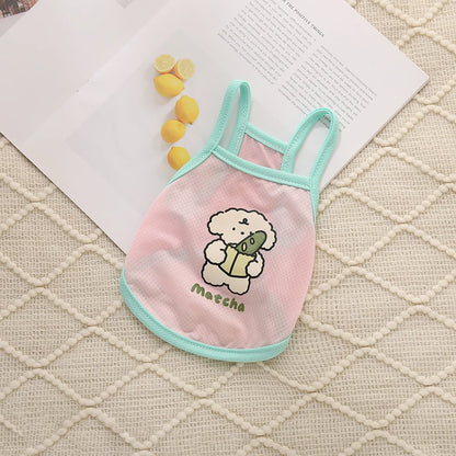 Pet Cool Clothes with Small Straps for Spring and Summer Cool and Breathable Ice Silk Straps for Cats and Dogs Cooling and Com