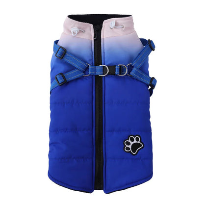 Waterproof Pet Dog Jacket With Harness Reflective Winter Dog Clothes For Small Large Dogs Coat Chihuahua French Bulldog Outfits