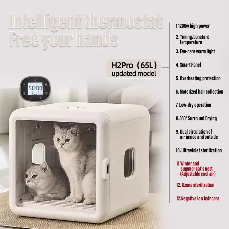 New Spherical Household Dryer Cat and Dog Hair Dryer Hair Blowing Bathing Pet Drying Box Negative Ion Hair Dryer 5-speed
