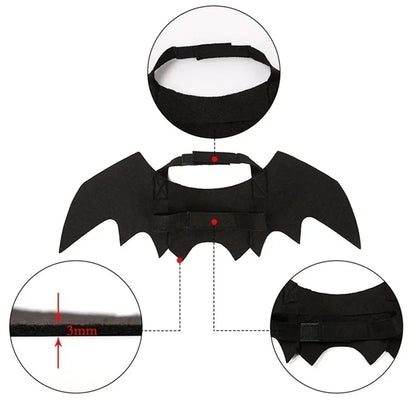 1PC Cute Pet Black Bat Wings Harness Costume Pet Cosplay Suit Cat Dog Halloween Party Pet Supplies Funny Dog Halloween Costume