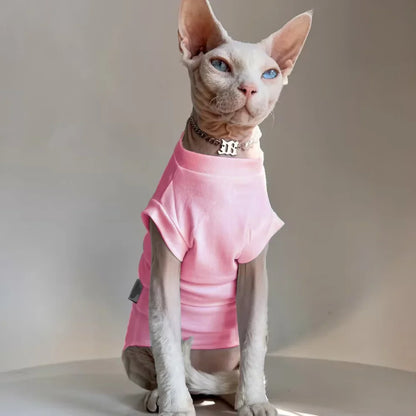 Cotton vest for cat, soft and sleeveless, thin and soft, for Devon and Cornish, summer