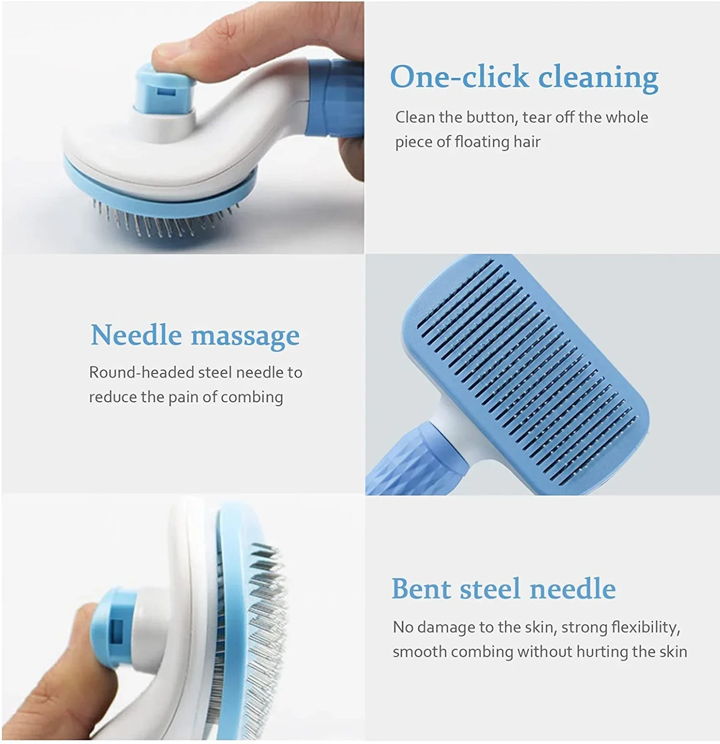 Dog Hair Remover Brush Cat Hair Grooming and Care Comb for Long Hair Dog Pet Removes Hairs Cleaning Bath Brush Pet Supplies