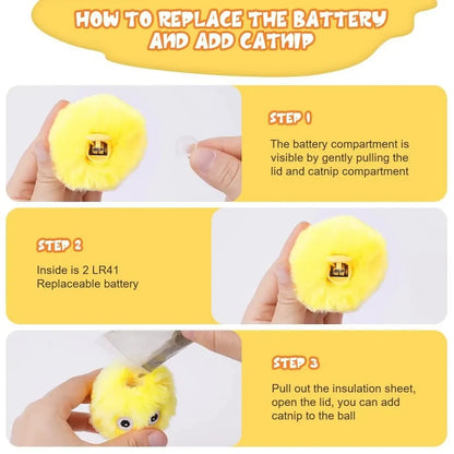 Automatic Cat Toy with Random Barking Sounds, Interactive Plush Ball for Boredom Relief & Exercise, Electric Pet Teaser Gift