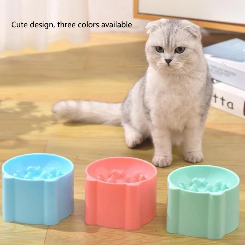 Cat slow food bowl small cat and dog anti-choking bowl neck protection design cat and dog feeding device pet supplies