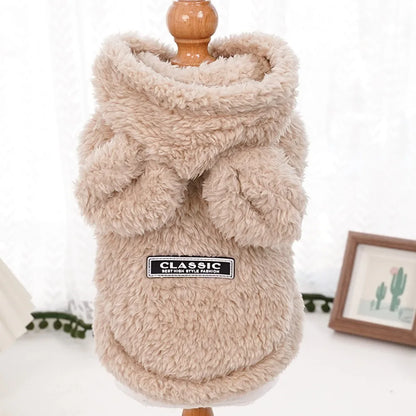High Quality Autumn Winter Pet Puppy Cat Clothes Plush Rabbit Ears Coat Soft Warm Pet Supplies