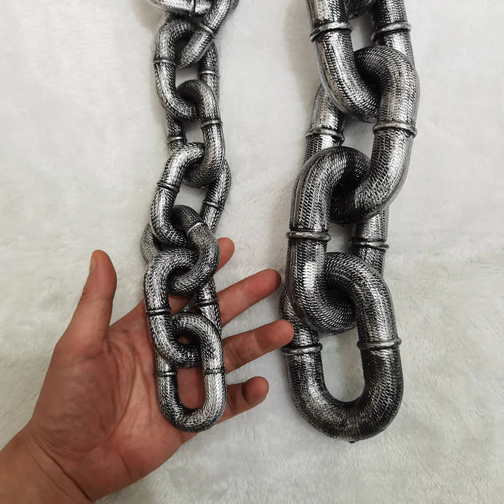 Huge Plastic Simulation Iron Chain for Dogs Thick Plastic Dog Leashes Fun Puppy Traction Rope Big Iron Chain Pet Dog Accessories