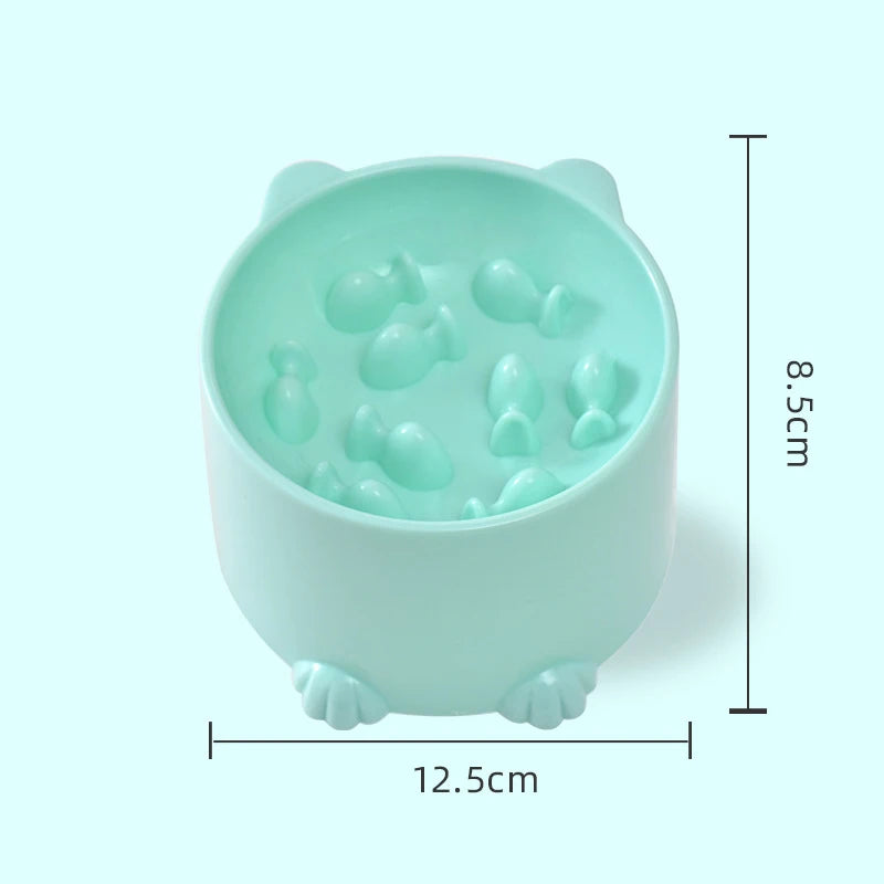 Cat slow food bowl small cat and dog anti-choking bowl neck protection design cat and dog feeding device pet supplies