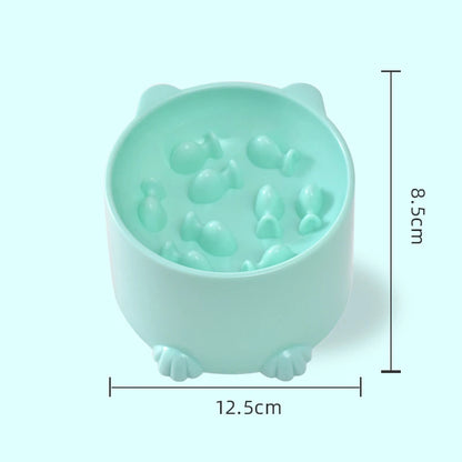 Cat slow food bowl small cat and dog anti-choking bowl neck protection design cat and dog feeding device pet supplies
