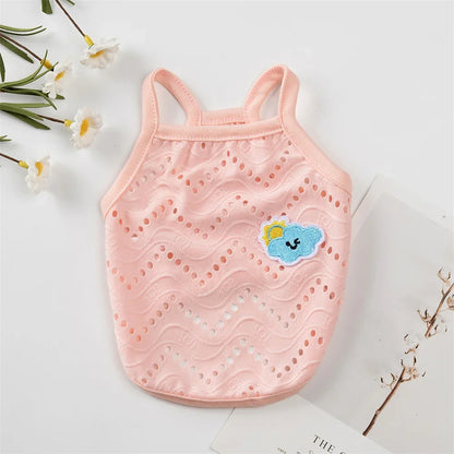 Cat Puppy Hollow Out Camisole Vest Summer Summer Breathable Pet Clothes for Small Dogs Cats Kitten Clothing Outfit