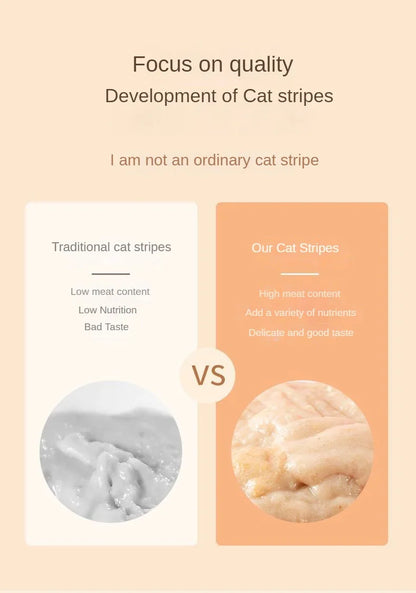 Pet Kitten Snacks Cat Strips Nutritional Paste Cat Food Dried Fish Salmon Tuna Fattening Kitten Adult Cat Canned Food