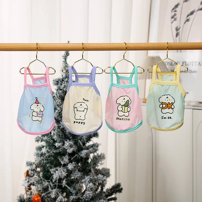 Pet Cool Clothes with Small Straps for Spring and Summer Cool and Breathable Ice Silk Straps for Cats and Dogs Cooling and Com