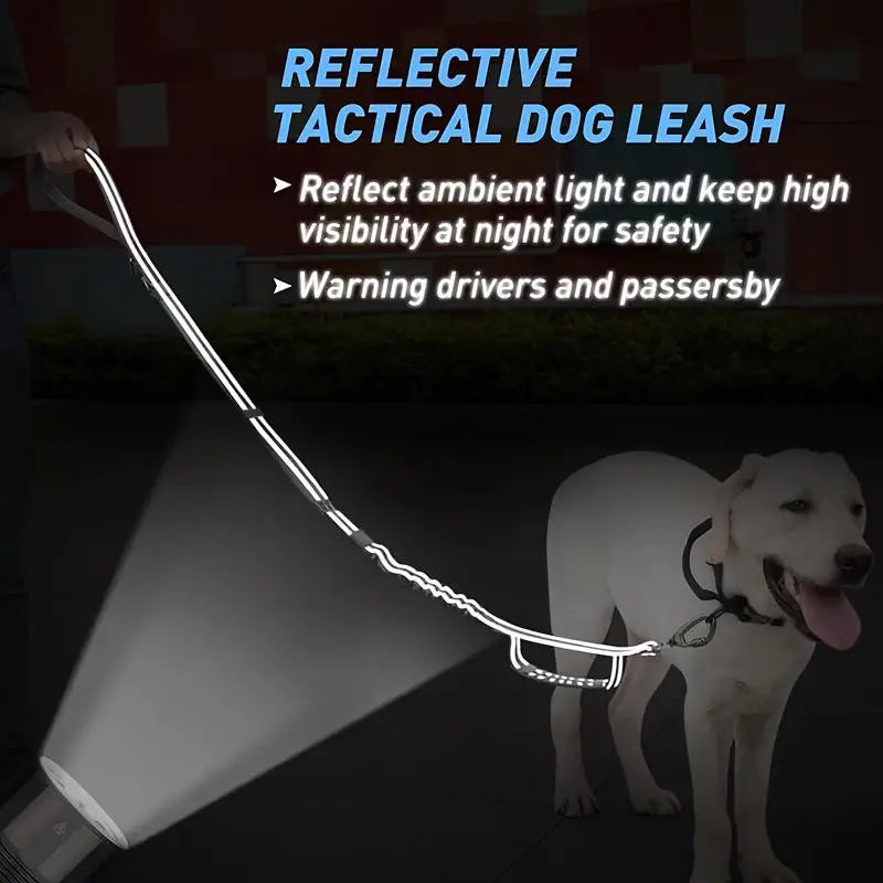 Reflective Shock Absorbing Pet Leashes with Car Seatbelt Medium and Large Dog Tactical Safety Leash Explosion-proof Dog Leash