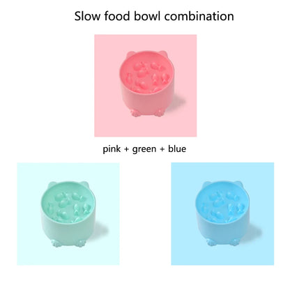 Cat slow food bowl small cat and dog anti-choking bowl neck protection design cat and dog feeding device pet supplies