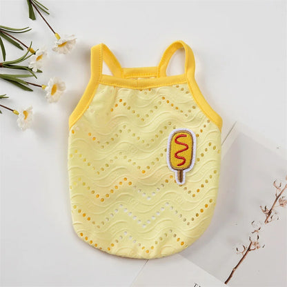 Cat Puppy Hollow Out Camisole Vest Summer Summer Breathable Pet Clothes for Small Dogs Cats Kitten Clothing Outfit