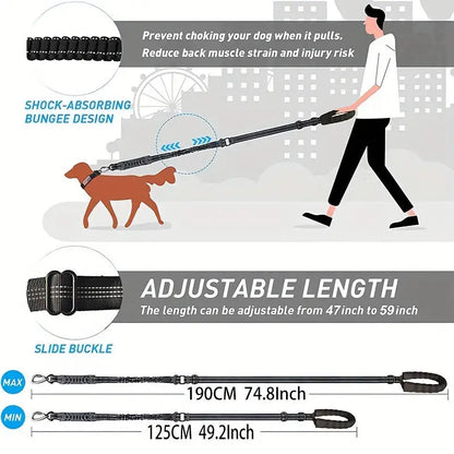 Reflective Shock Absorbing Pet Leashes with Car Seatbelt Medium and Large Dog Tactical Safety Leash Explosion-proof Dog Leash
