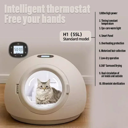 New Spherical Household Dryer Cat and Dog Hair Dryer Hair Blowing Bathing Pet Drying Box Negative Ion Hair Dryer 5-speed