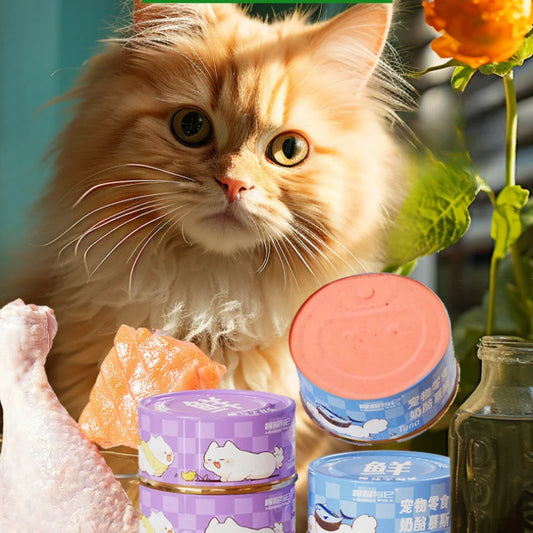 Canned Cat Chicken Meat Cat Wet Food Nutritious Meat Puree Canned Mousse Cat Reward Cat Snacks Pet Interactive Snacks Kitty Food