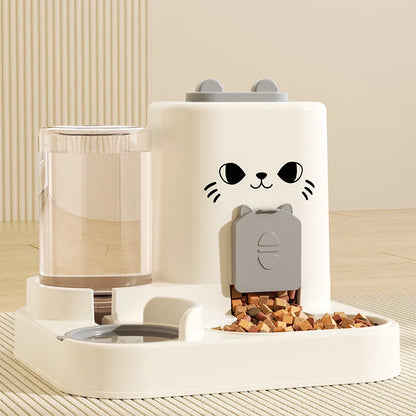 Automatic Cat Feeder and Water Dispenser 2in1 Food Water Bowl for Pets Dry Wet Separation Smart Feeder with Timer