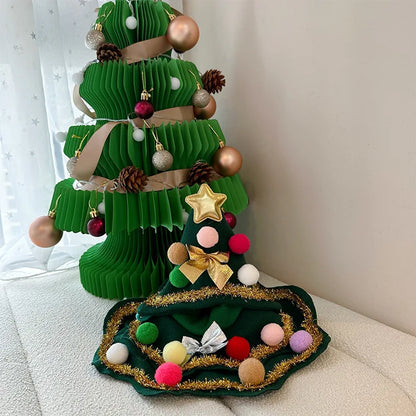2023 New Christmas Pet Clothes Christmas Tree Pet Cape Shawl Dog Transformed Into Holiday Gifts Ropa Para Perro Puppy Clothes