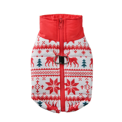 Winter Dog Clothes For Small Medium Dogs Coat Cats Jacket Christmas Tree Print Pet Outfits Windproof Chihuahua Yorkshire Costume