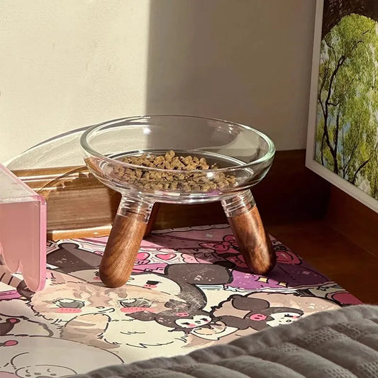 Pet Cat Bowl - Neck Protection High Foot Anti Slip and Anti Tipping Dog Bowl