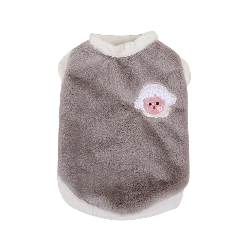 Cute Autumn and Winter Cat Clothing for Dogs and Dogs Warm and Thick Vest To Prevent Hair Loss Pet Clothing for Small Dogs