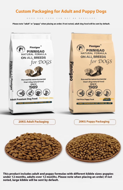 20KG Premium Complete Dog Food for Large Breeds – Suitable for Labrador, Husky, Golden Retriever, Samoyed, German Shepherd, Adult Dogs